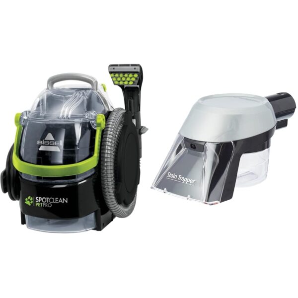 BISSELL 15585 SpotClean Pet Pro portatile, nero/verde, 750 W, 84 decibel + accessorio per la pulizia delle macchie cattura macchie per tutti i pulitori per macchie e tappeti Bissell
