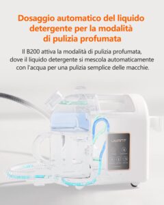 Uwant B200 - Dispositivo di pulizia per tappezzeria, 1900 W, con funzione di pulizia a vapore, adatto per tappeti, divani, tende e vestiti, volume del suono: 74 dB, potenza di aspirazione: 12000 Pa - Image 8