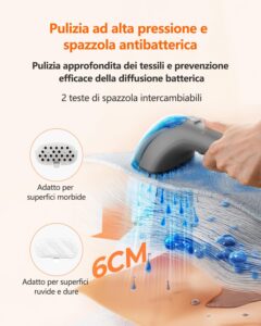 Uwant B200 - Dispositivo di pulizia per tappezzeria, 1900 W, con funzione di pulizia a vapore, adatto per tappeti, divani, tende e vestiti, volume del suono: 74 dB, potenza di aspirazione: 12000 Pa - Image 5