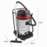 Aspirapolvere Industriale 80L Wet&Dry 3000W, Motore Triplo, Acciaio Inox, 4 Accessori, 3 Sacchetti, Tubo 1.5m, Cavo 9m, Filtro in Tessuto per Pulizia Professionale - Image 4