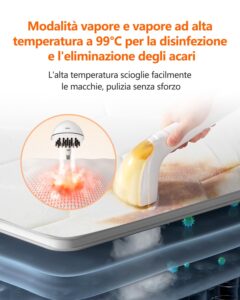 Uwant B200, Lavatappeti, Pulisci divani a vapore, 1900 W, Per Tappeti, Divani, Tende e Abbigliamento | 74DB, 12000Pa - Image 4