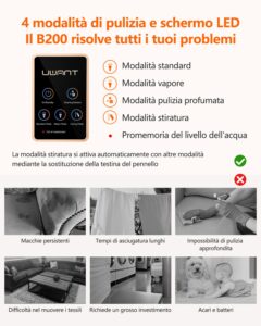 Uwant B200, Lavatappeti, Pulisci divani a vapore, 1900 W, Per Tappeti, Divani, Tende e Abbigliamento | 74DB, 12000Pa - Image 3
