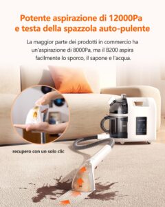 Uwant B200, Lavatappeti, Pulisci divani a vapore, 1900 W, Per Tappeti, Divani, Tende e Abbigliamento | 74DB, 12000Pa - Image 6