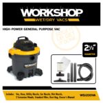 workshop Wet Dry VAC WS1200VA Heavy Duty General Purpose Wet Dry aspirapolvere, 12-gallon Shop aspirapolvere, 5.0 Peak HP Wet & Dry Vacuum - Image 2