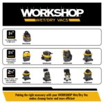 workshop Wet Dry VAC WS1200VA Heavy Duty General Purpose Wet Dry aspirapolvere, 12-gallon Shop aspirapolvere, 5.0 Peak HP Wet & Dry Vacuum - Image 5